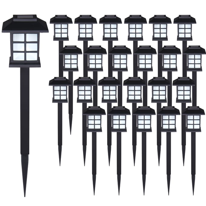 Tuinlamp – Set van 24 Zonne energie 8,6x8x6x38cm - Zwart
