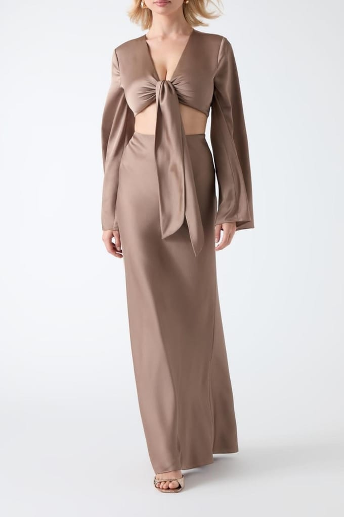 GUESS Monica Ls Top Buff Taupe Größe: 46 | Longsleeves Outlet | Damen | Schwarz
