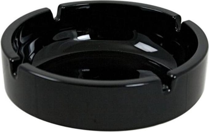 Zwarte Asbak - Glas - Ø 10,7 cm - 2 stuks