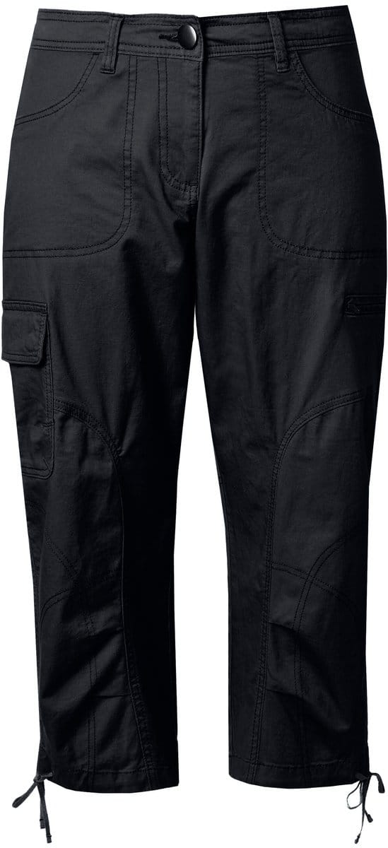 Ulla Popken - Dames - 7/8-cargohose comfortabele tailleband - Zwart - Maat 52