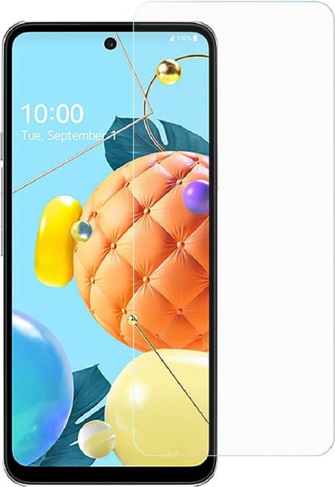 LuxeBass Tempered screenprotector geschikt voor LG K52 - beeldscherm - scherm - tempered glas