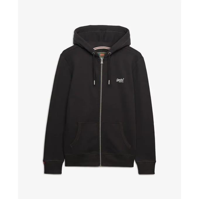 Superdry - Essential Logo Zip Hoodie Half Brushed - Heren - Hoodies