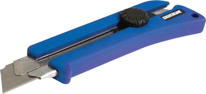 Silverline Stanleymes - Afbreekmes - 25 mm - Schroefvergrendeling - Antislip Handvat