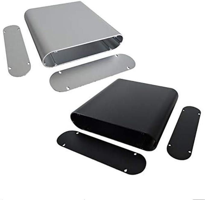 Aluminium Projectbox - Instrument Behuizing - Elektronica Projecten - Ingebouwde Groeven - 40x165x160 mm - Zilver