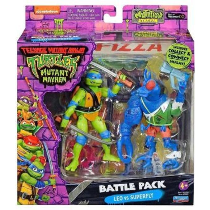 Teenage Mutant Ninja Turtles TMNT Leo vs Superfly Battle Pack Actiefiguren en superhelden