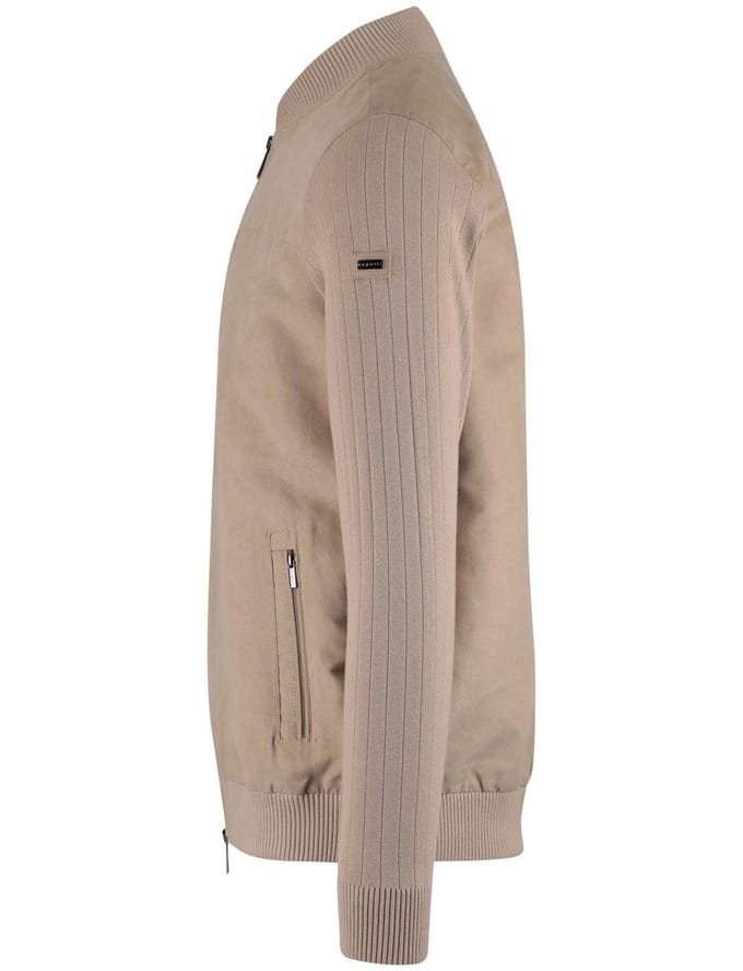Bugatti vest wijde fit beige katoen