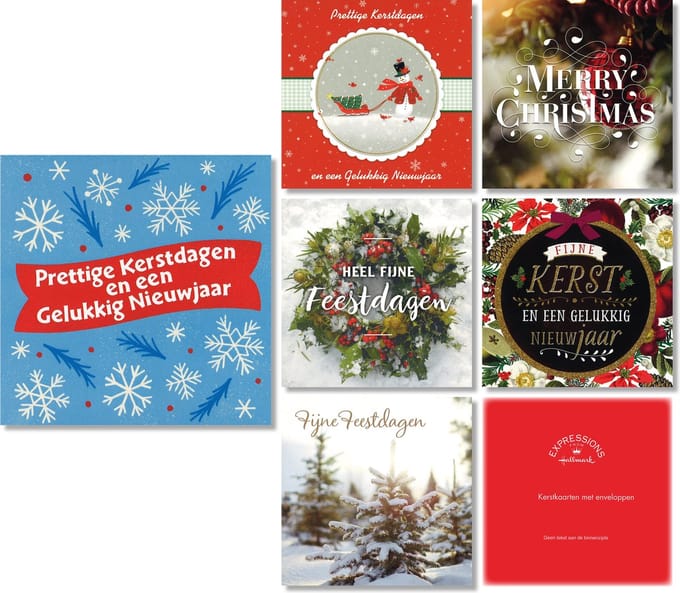 Hallmark - Expressions - 60 Kerstkaarten - Budget - Kerst - Nieuwjaar - 13 x 13 cm