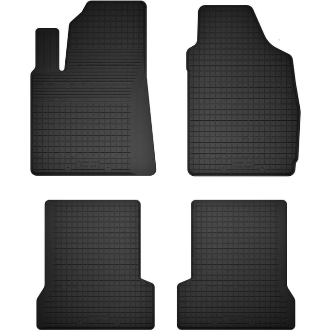Wielganizator BasicProtect - Rubber Autovloermatten - 1,5 cm Rant - Set van 4