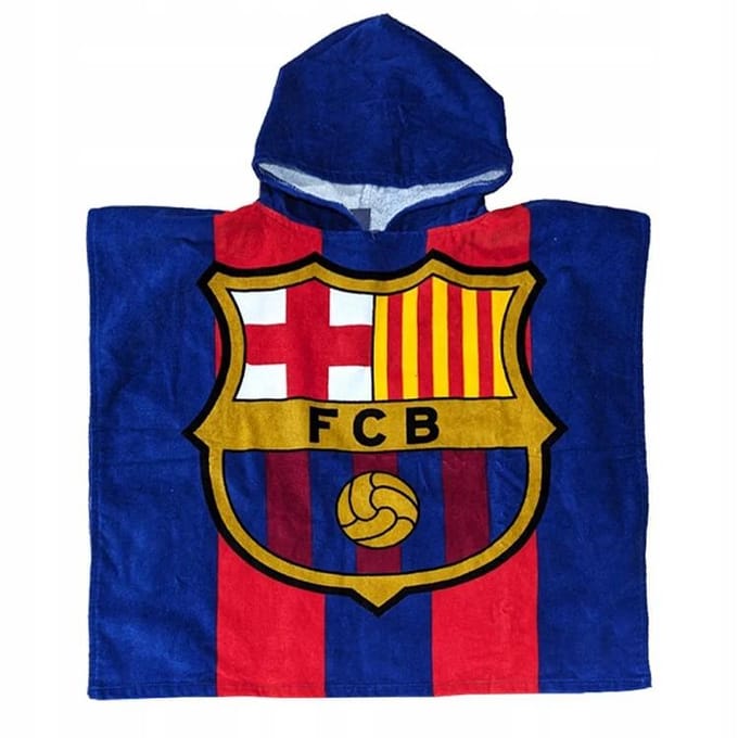 FC Barcelona HANDDOEKEN Badponcho 60 x 120 KATOENEN HOES