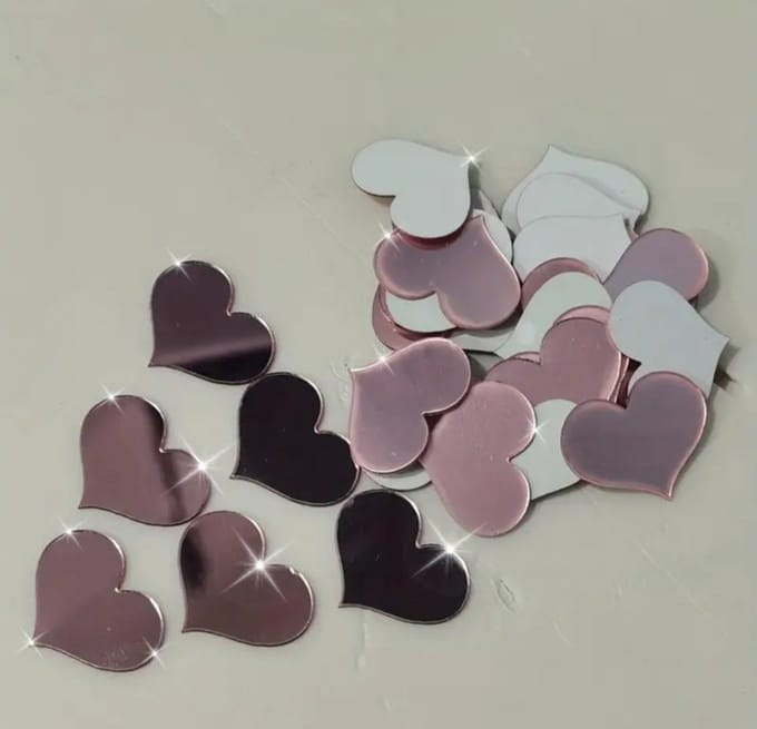 20 spiegel stickers - rose goud - valentijn - liefde