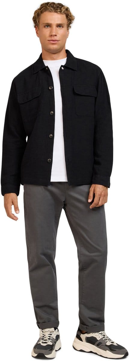 WOTEGA Heren Chinobroek CloudFit – Regular Fit – Katoen Stretch – Donkergrijs – Koordsluiting