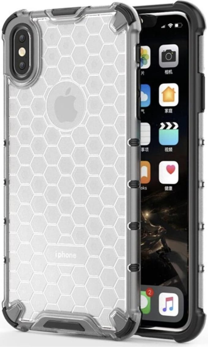 Geschikt voor Honinggraat Back cover voor Apple iPhone XR | Transparant | Hard PC | Shockproof | TPU Finish