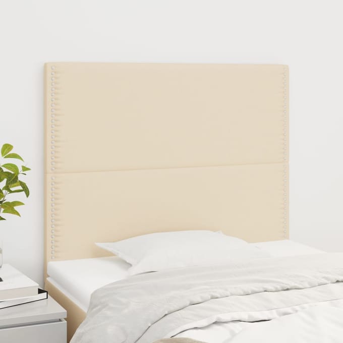 vidaXL Hoofdbord crème 90x5x118/128 cm stof