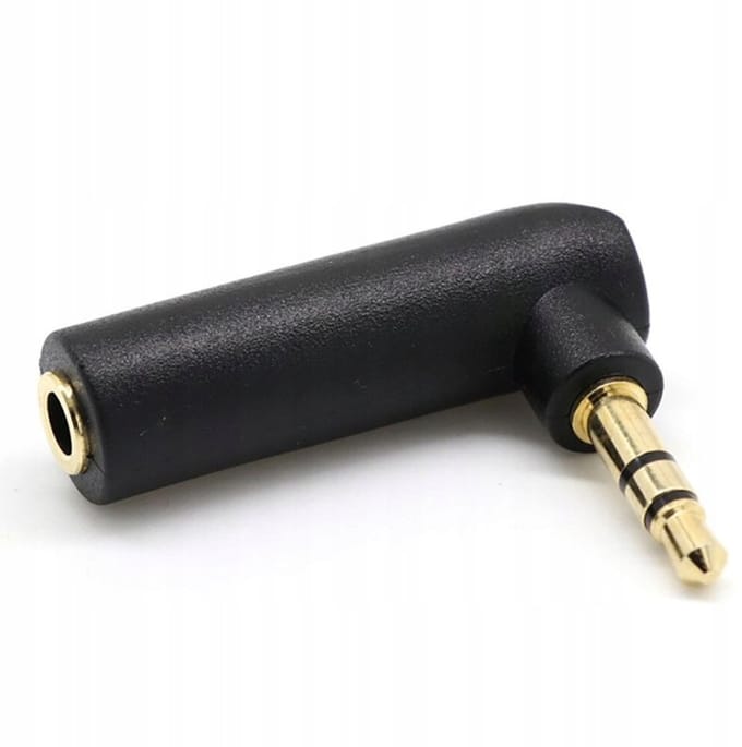 Hoekadapter Mini Jack 3.5mm Audio Stereo AUX - Zwart