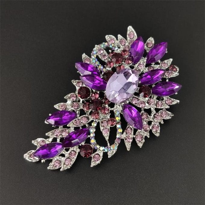 Kristal Trend Broche Temperament Strass Waterdruppel Corsage Dames Kleding Accessoires Cadeau gray