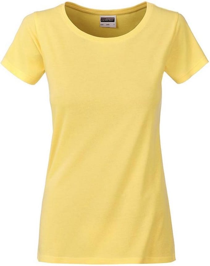 James and Nicholson Dames/dames Basic Organic Katoenen T-Shirt (Lichtgeel)