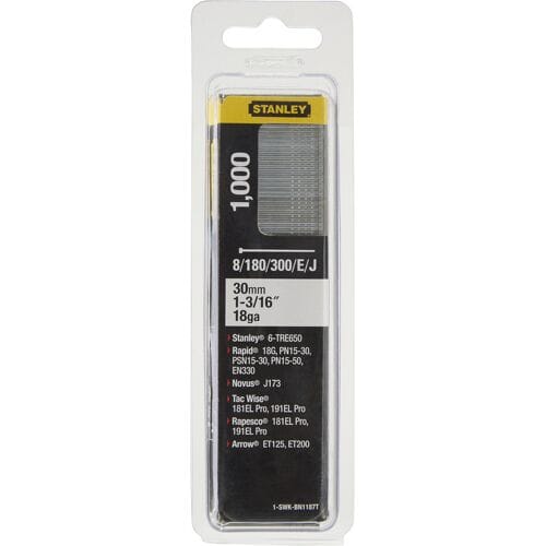Stanley Afwerknagels (brads) Gegalvaniseerd 30mm - Type J - 1000 Stuks