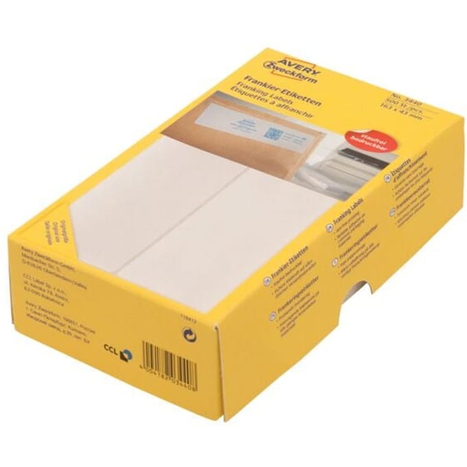 Frankeeretiket avery zweckform 3440 163x43mm 500stuks