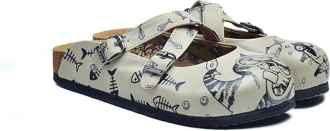 GOBY Clogs met Kattenprint – Handgemaakt – Premium Kwaliteit – Maat 37