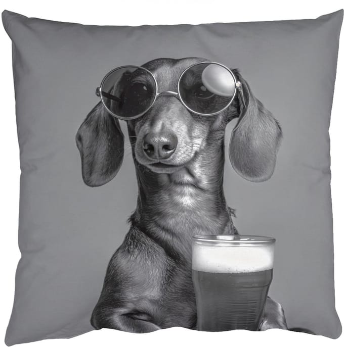Sierkussens - Kussentjes Woonkamer - 60x60 cm - Teckel - Bier - Glas - Bril