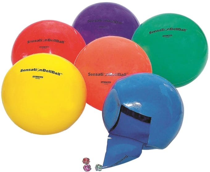 Spordas sensorische speelballen set - 6 stuks met belletjes.