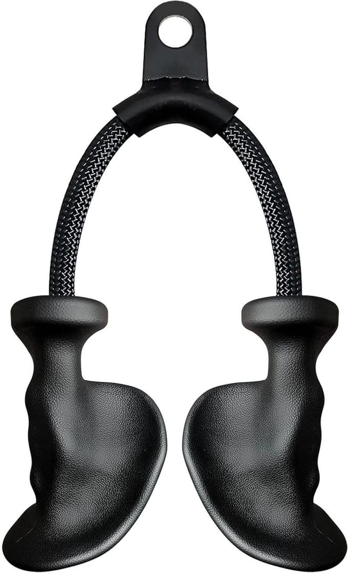 Triceps Touw - Kabelmachine Accessoire - Kracht Training - Ergonomisch Handvat Ontwerp - 50 cm - Zwart