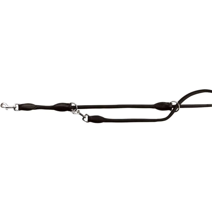 Verstelbare ronde gestikte leren hondenriem Trixie Active S/M