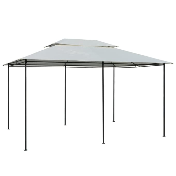 vidaXL - Tuinpaviljoen - met - gordijnen - 4x3 - m - wit