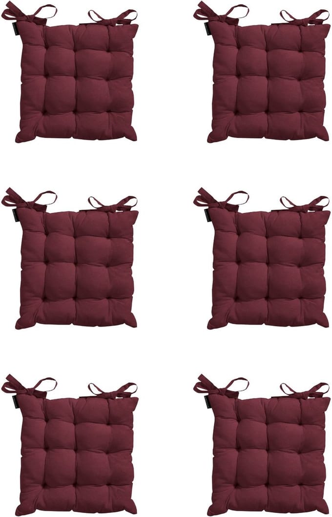 Madison - Zitkussen - Universeel - 6 stuks - 46 x 46 cm - Bordeaux