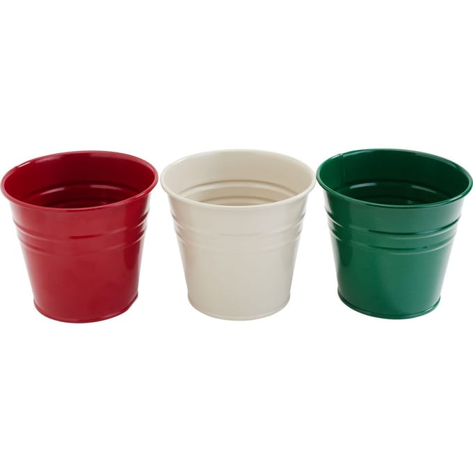 Zinken plantenpot, set van 3