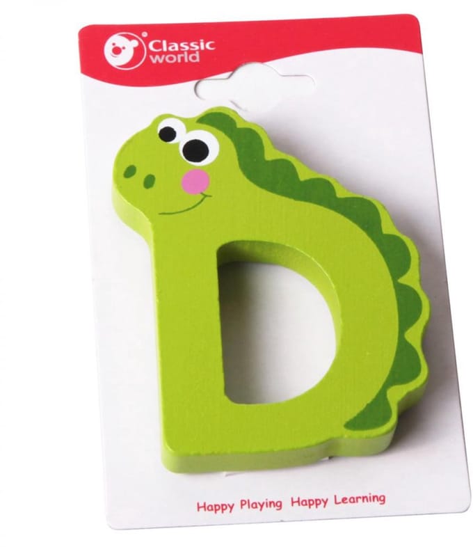 Klassieke wereld houten letter D - UNI