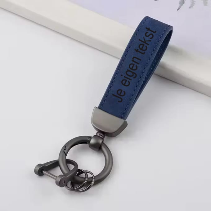 Sleutelhanger Blauw - Sjiek - Laser gegraveerd - Gepersonaliseerd