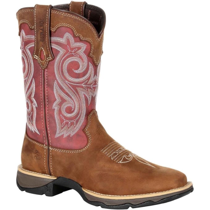Durango Lady Rebel Leren Dames Laarzen in Braam Bruin/Roestig Rood