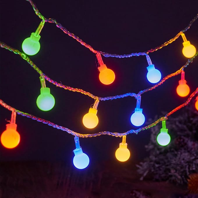 Dailygoods - LED Lichtsnoer van 1,5M met 10 Veelkleurige Bollen