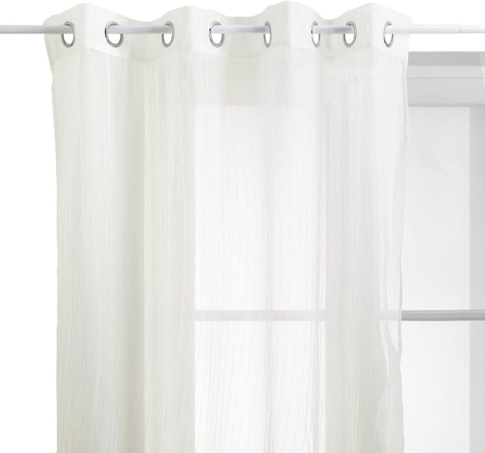 Atmosphera Mila Polyester Gordijn 140x240cm - Kant en klaar met ringen - Wit