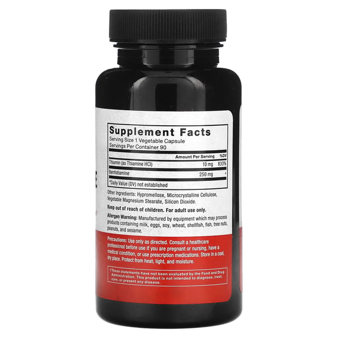Benfotiamine, 250 mg, 90 vegetarische capsules