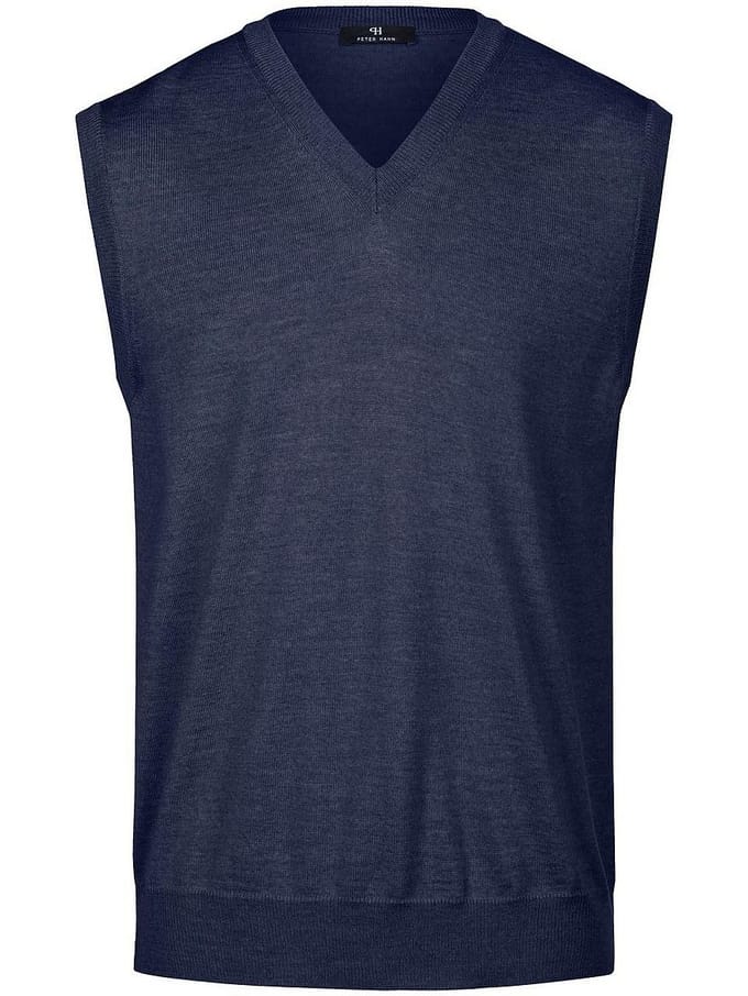 Slip-over 100% scheerwol Van Peter Hahn blauw