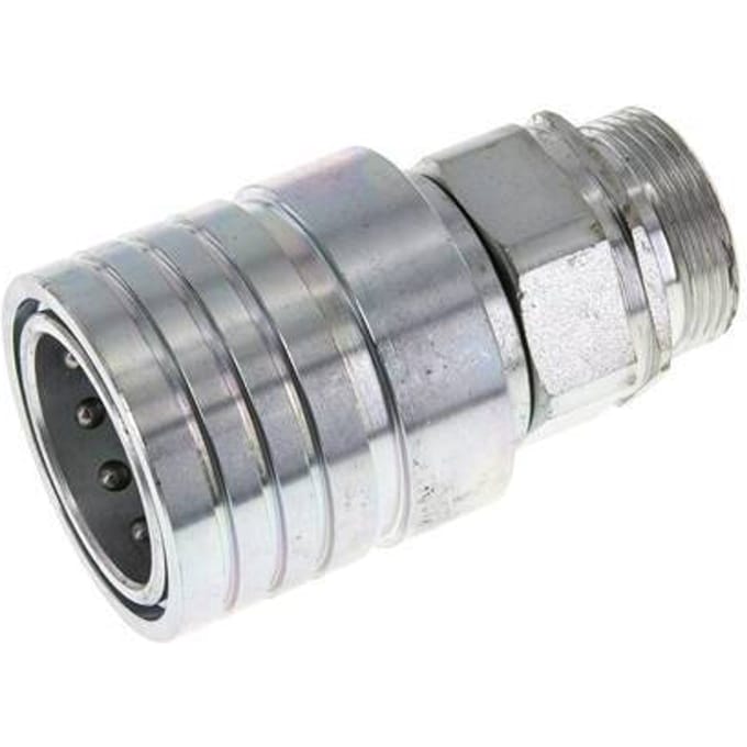 Stalen DN 25 Hydraulische Koppeling Snelkoppeling 28 mm L Knelring ISO 7241-1 A/8434-1 D 34.3mm