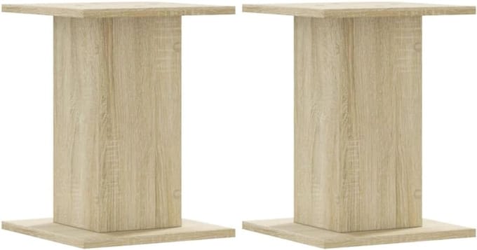 Set van 2 Stevige Houten Speaker Stands in Sonoma Eikenhout