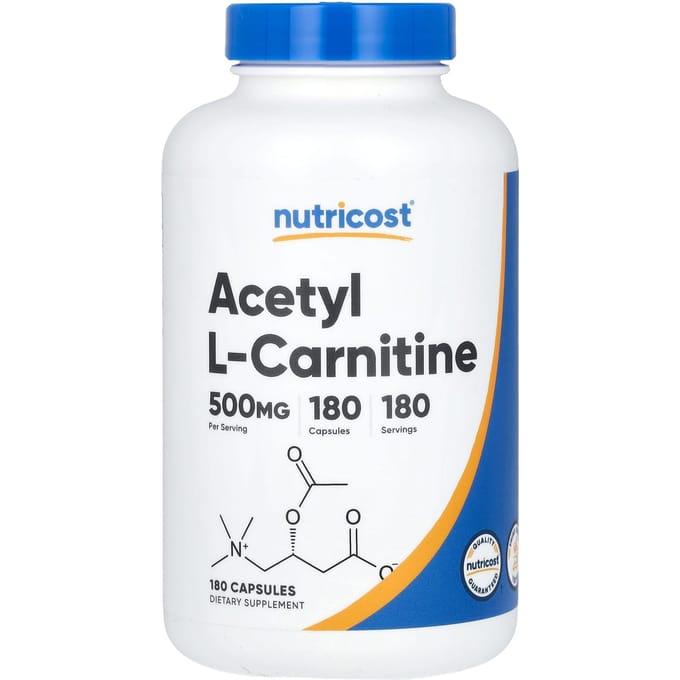 Nutricost, Acetyl l-Carnitine, 500 mg, 180 capsules