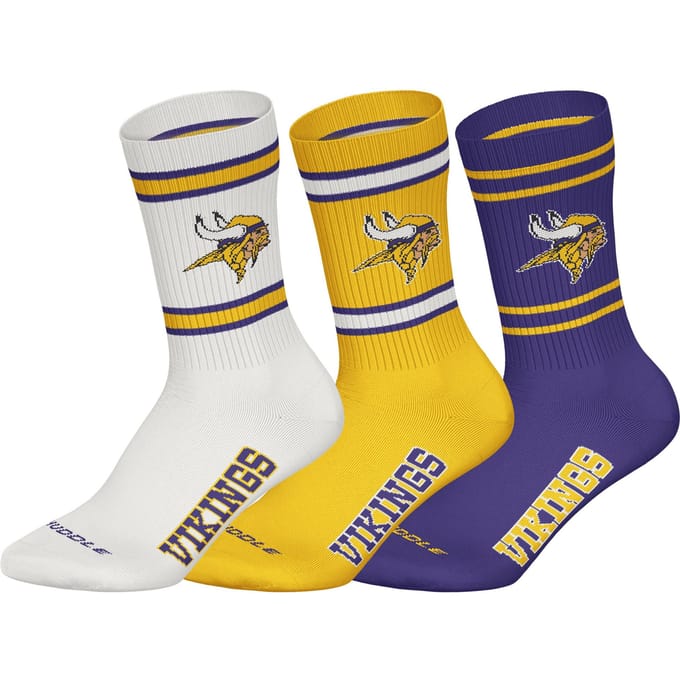 NFL MINNESOTA VIKINGS Crew Socks - 3-pack - Wit/Geel/Paars - Maat 39/42
