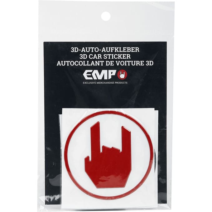 EMP Special Collection Auto-Accessoires - 3D Autosticker - Rockhand - voor Geen - zwart-rood-wit