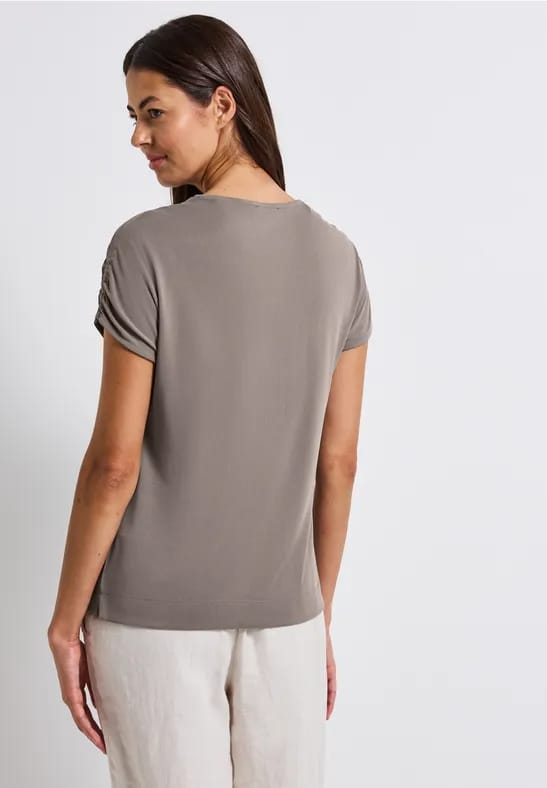 Silk-Look Shirt met rimpels