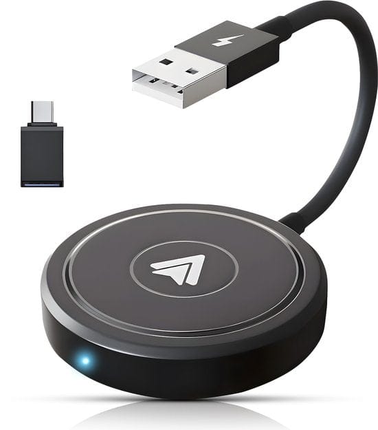 CarMe Luxe Android Auto Dongle - Draadloos Android Auto - USB-A & USB-C - Zwart