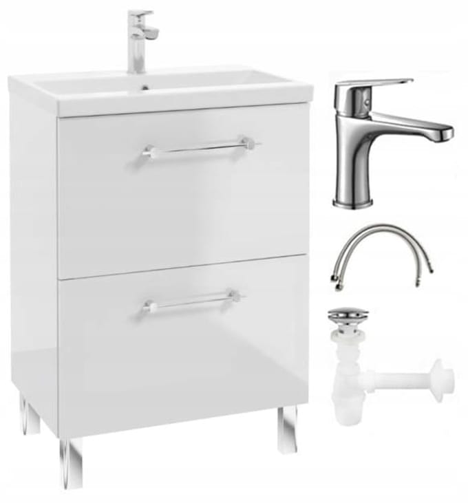Deftrans Cassandra - Badkamermeubel - Wit Glans - 50x80cm - Soft-close