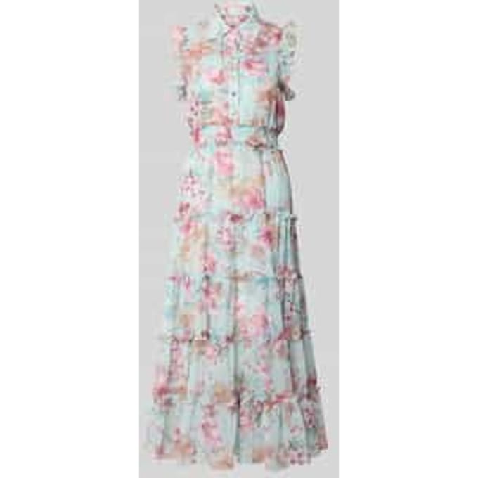 regular fit maxi-jurk met ruches