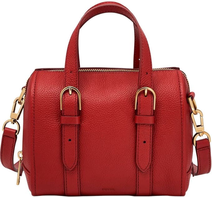 FOSSIL Schoudertas Handtas Carlie Mini Satchel Garnet Rood