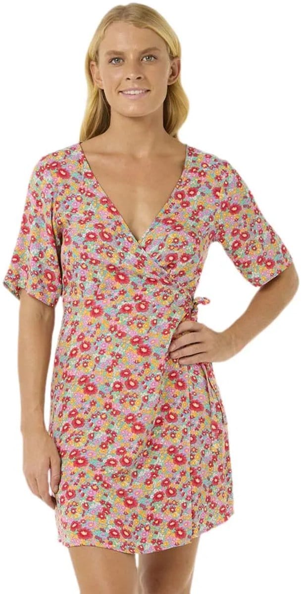 Rip Curl Las Dalias Ditsy Wrap Dress - Blue