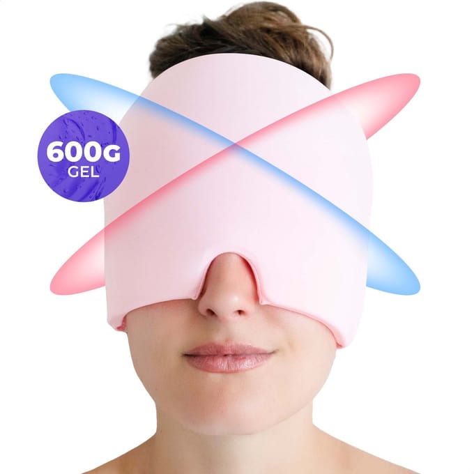 Ryce® Migraine Muts - Masker - Hoofd - Extra Dik 600G - Warmte & Koude Therapie - Hot Cold Pack - Pijn - Roze