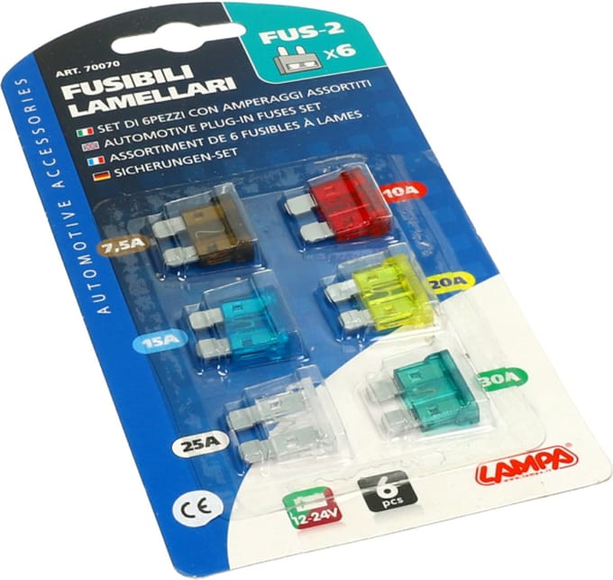Steekzekeringset Lampa 7,5 – 30A 6 Stuks